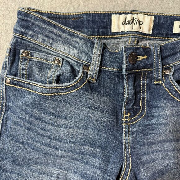 Daytrip Jeans Womens 24 R Blue Bootcut Lynx Solid Washed Mid Rise Medium Wash - Picture 2 of 12